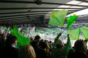 Celtic fans celebrating